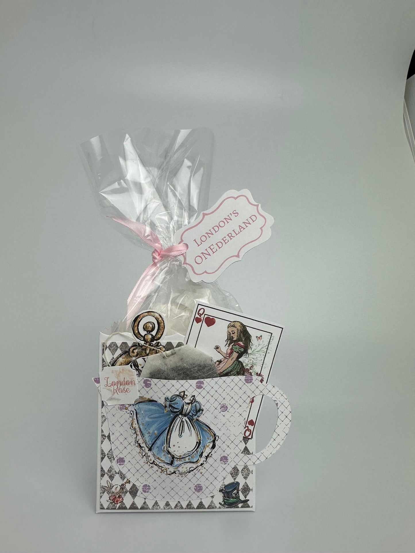 Set of 3 Shabby Chic Polka Dots Alice in Wonderland Tea Party Favor