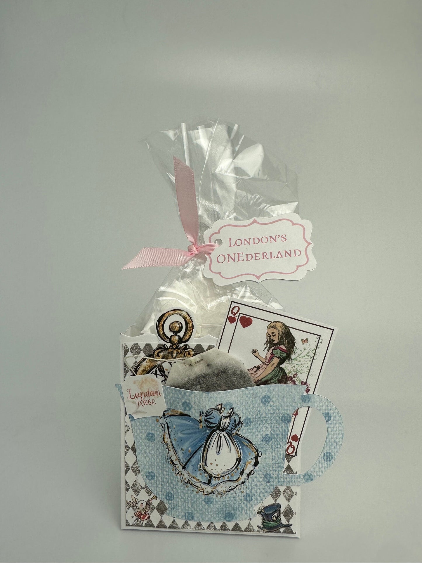 Set of 3 Shabby Chic Polka Dots Alice in Wonderland Tea Party Favor