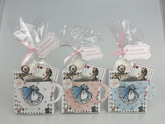 Set of 3 Shabby Chic Polka Dots Alice in Wonderland Tea Party Favor