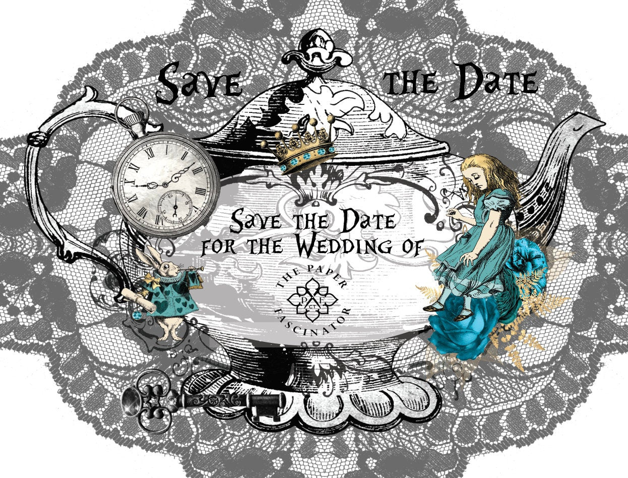 Gothic Alice in Wonderland Invitations