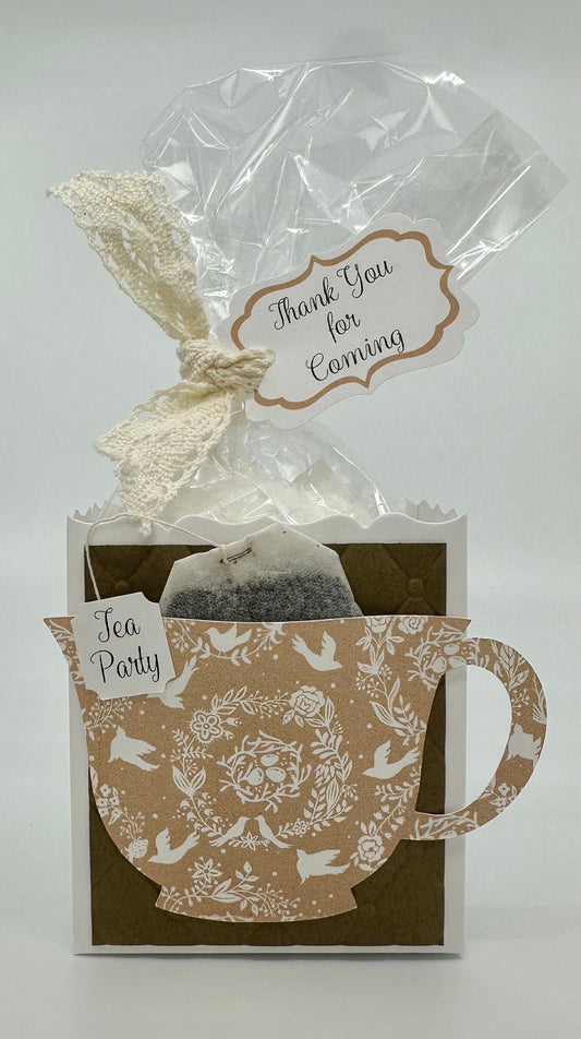 Love is in the Air Beau-tea-ful Tea Party Favor Gift Box & Bag for Wedding Bridal Shower Baby is Brewing Birthday or special event adult