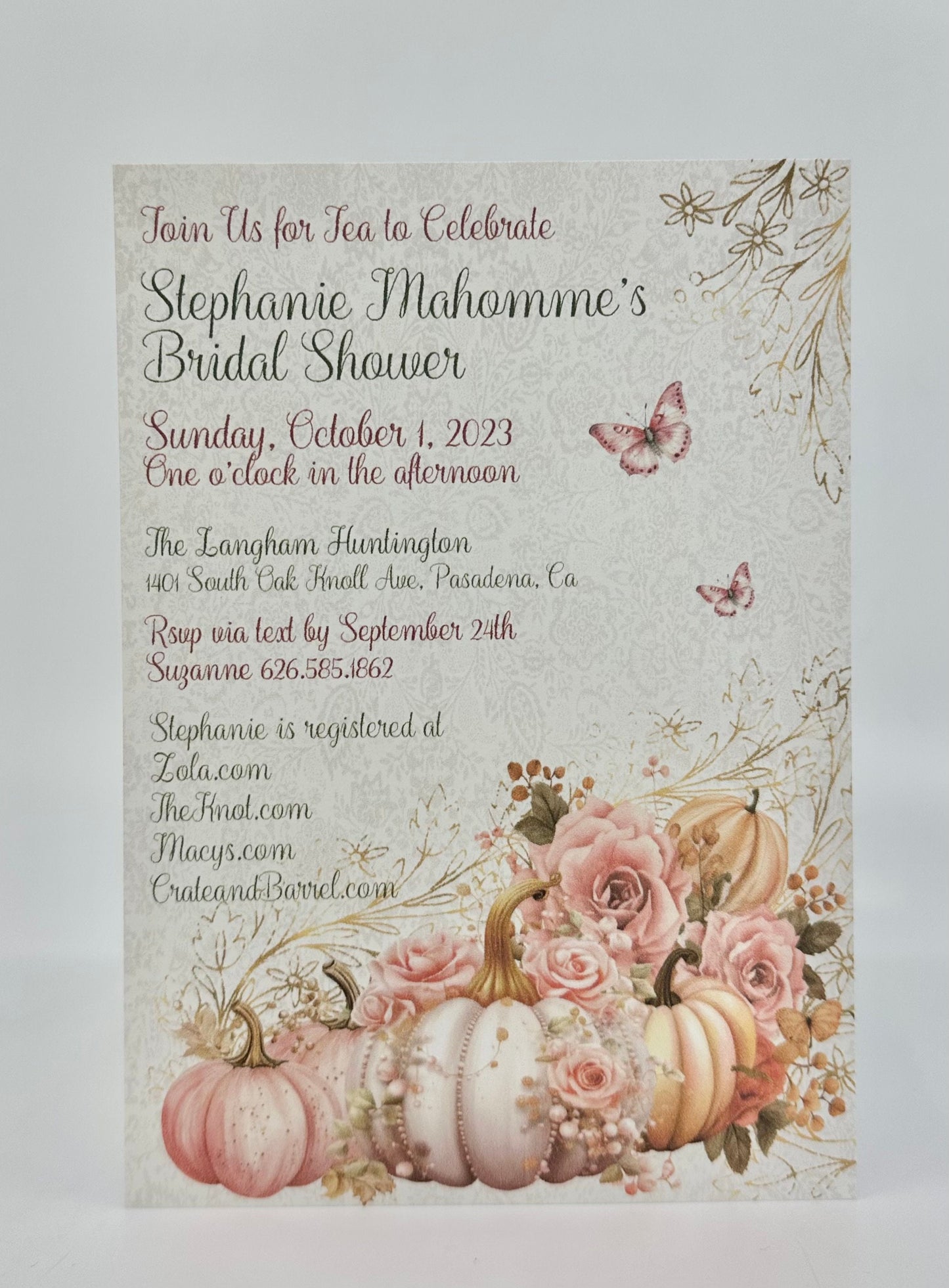 Little Pumpkin with Pearls & Pink Roses Tea Party Ensemble by Paper Fascinator for Bridal Baby Showers Birthdays Wedding