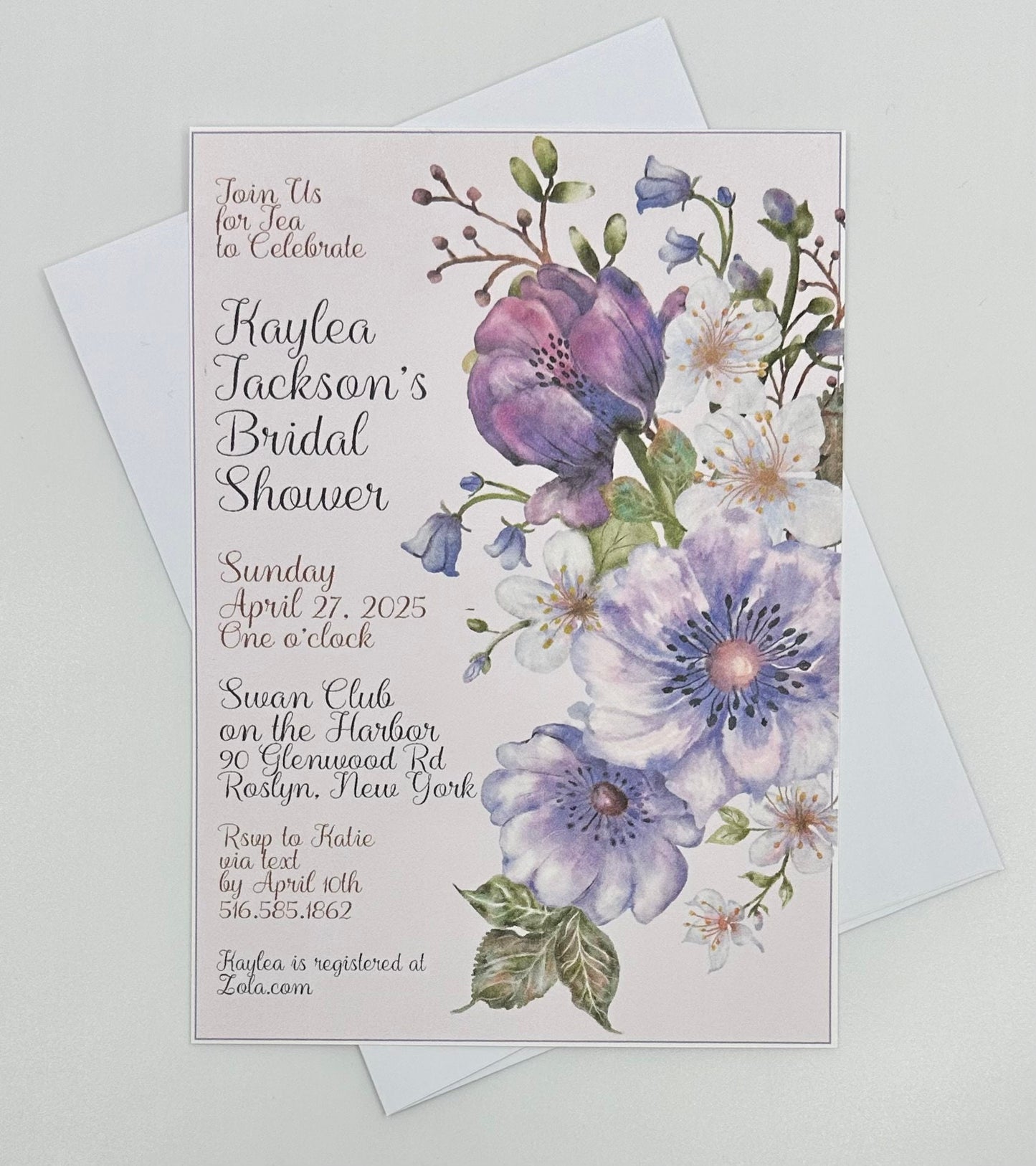 Purple Anemone Bouquet Tea Party Ensemble