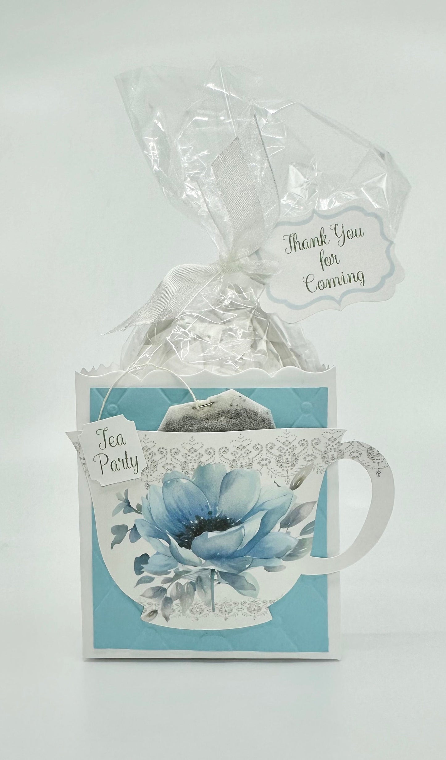 Blue Poppy Anemone Bouquet Tea Party Thank You Note Card
