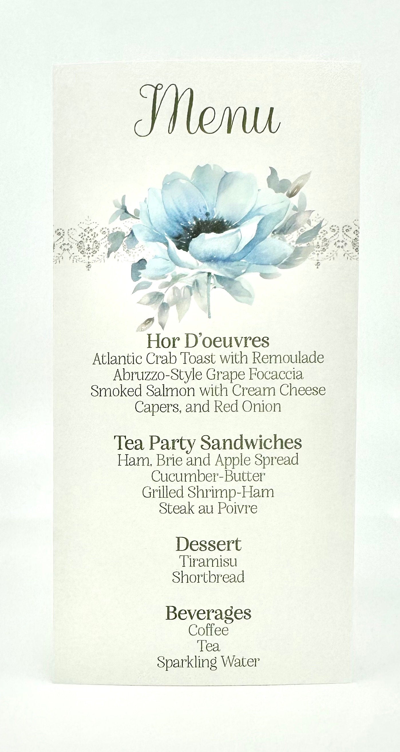 Blue Poppy Anemone Bouquet Tea Party Pack Kit Bridal Shower