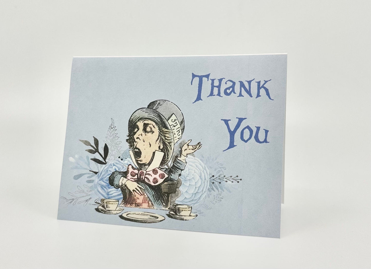 Mad Hatter Thank You Note Card Alice in Wonderland Tea Party Ensemble for Bridal Baby Shower Birthday