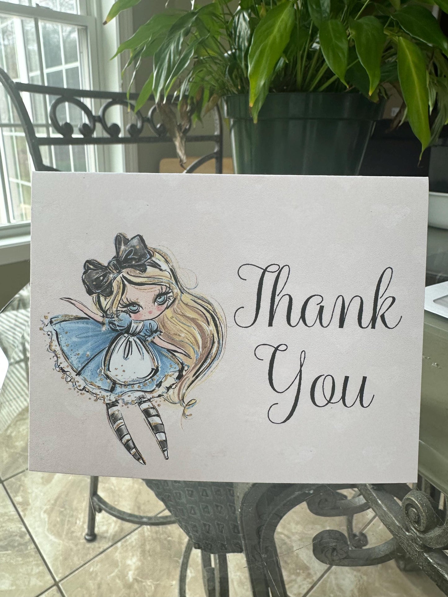 Alice in Wonderland Tea Party Whimsical Thank You Cards for Bridal Baby Shower Birthday Special Events by The Paper Fascinator