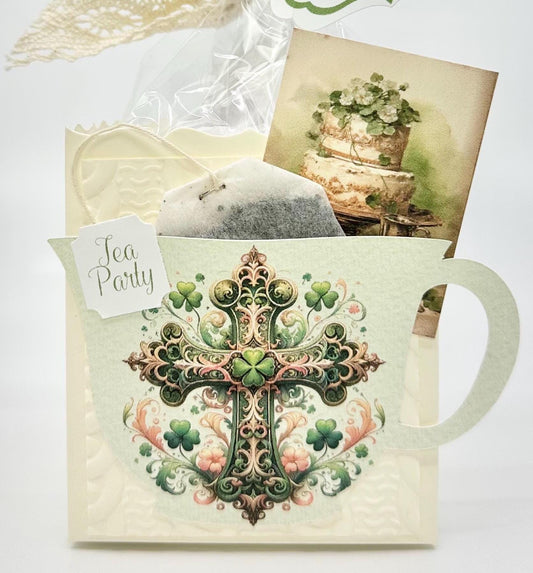 Celtic Irish Cross Tea Party Favor for bridal baby shower wedding birthday St Patricks Day Irish milestone celebration