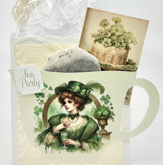 Victorian Irish Lady Vintage Tea Party Favor for bridal baby shower wedding birthday milestone St Patricks Day celebration