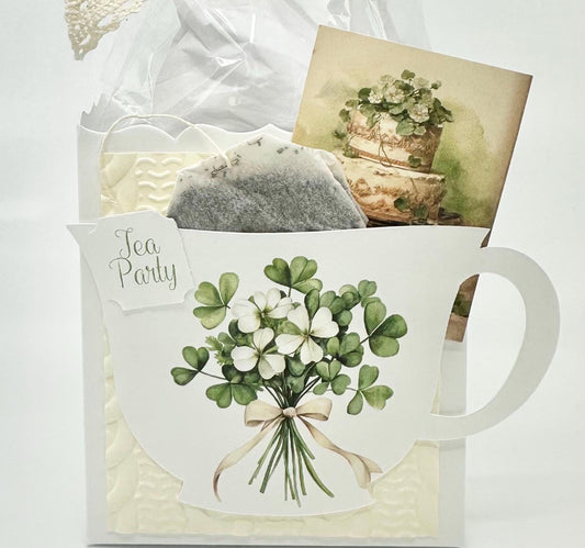 Beau-tea-ful Irish Clover Tea Party Favor for bridal baby shower wedding birthday milestone St Patrick’s Day