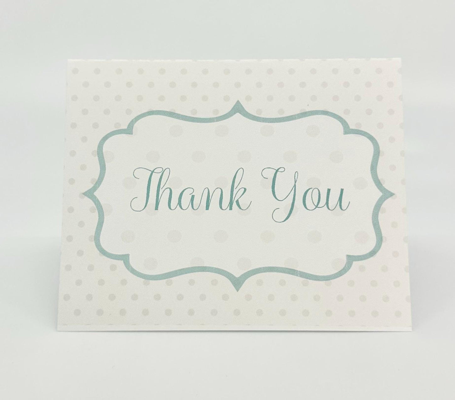 Turquoise Teal Polka Dot Tea Party Thank You Card for Bridal Baby Shower Birthday Special Events by The Paper Fascinator