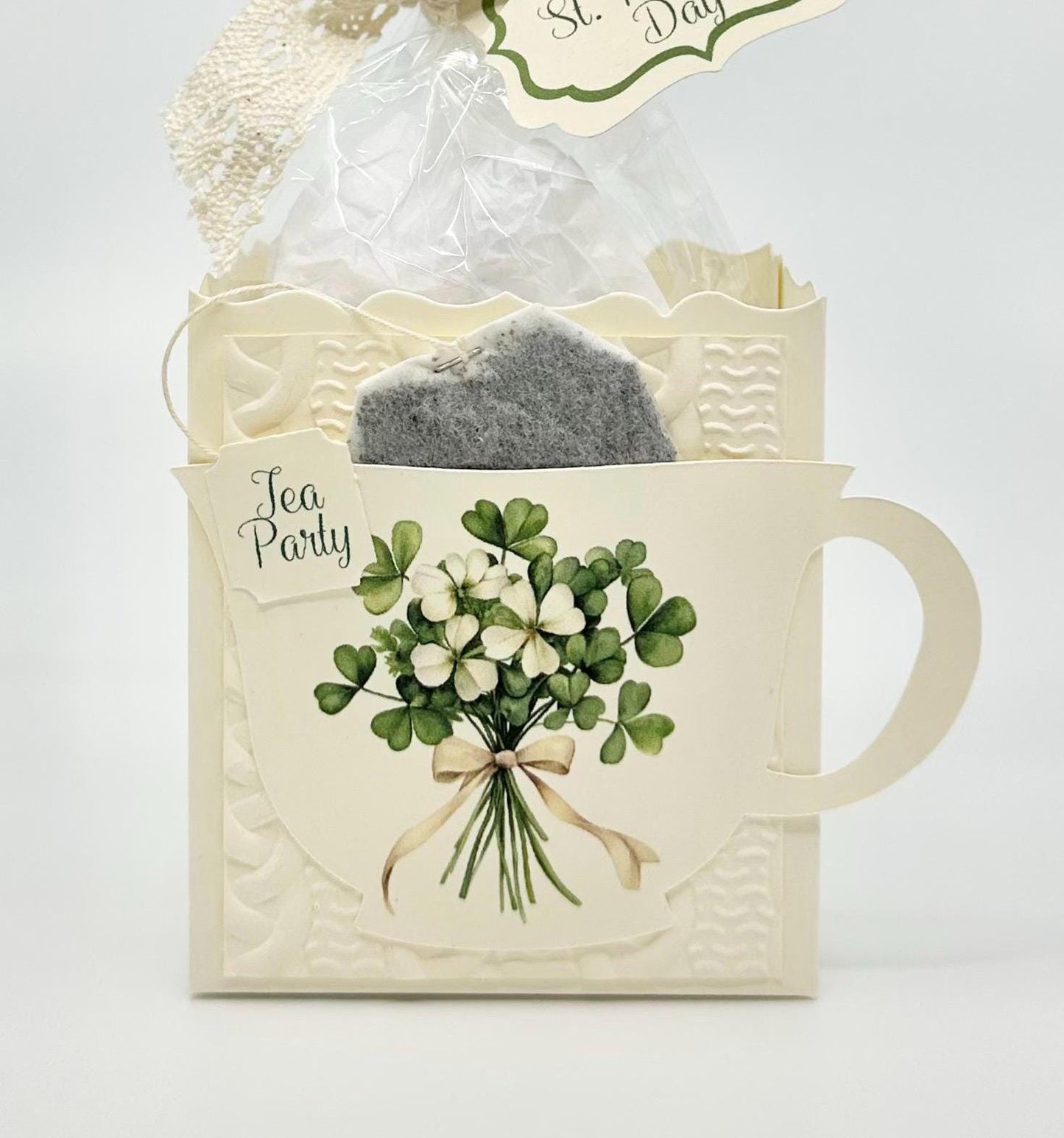 Beau-tea-ful Irish Clover Tea Party Favor for bridal shower wedding birthday milestone St Patrick’s Day by the Paper Fascinator