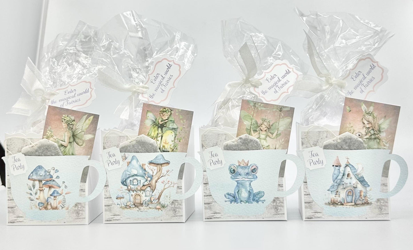 Green Fairy Tea Party Favor Box: Personalized Baby Shower Gift