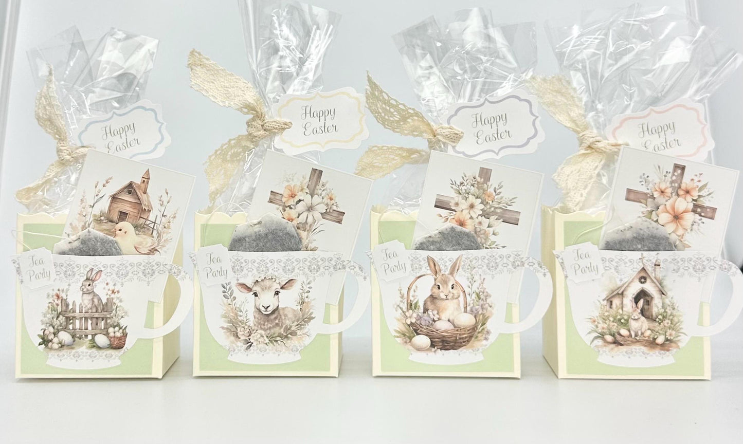 Easter Lamb Tea Party Favor Gift Box & Bag for Basket