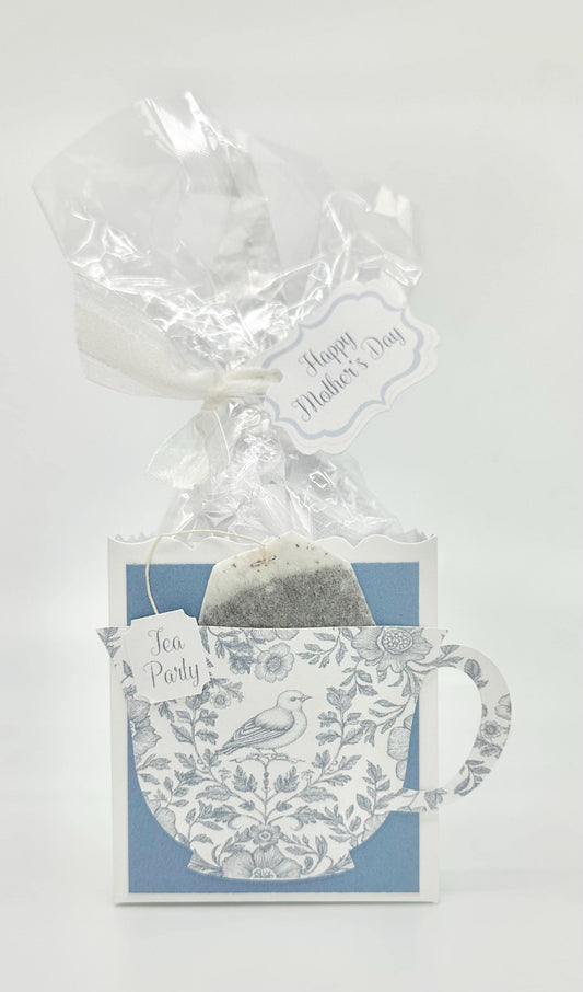 Four Birds in Blue Toile Tea Party Favors by The Paper Fascinator for Bridal Baby Showers Weddings Birthday Special Corporate Event Planning