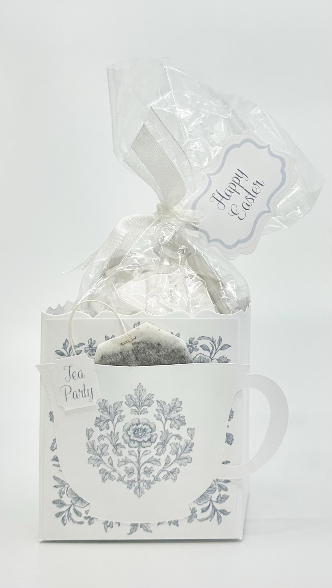 Four French Blue Toile Tea Party Favors by The Paper Fascinator for Bridal Baby Showers Weddings Birthday Special Corporate Event Planning