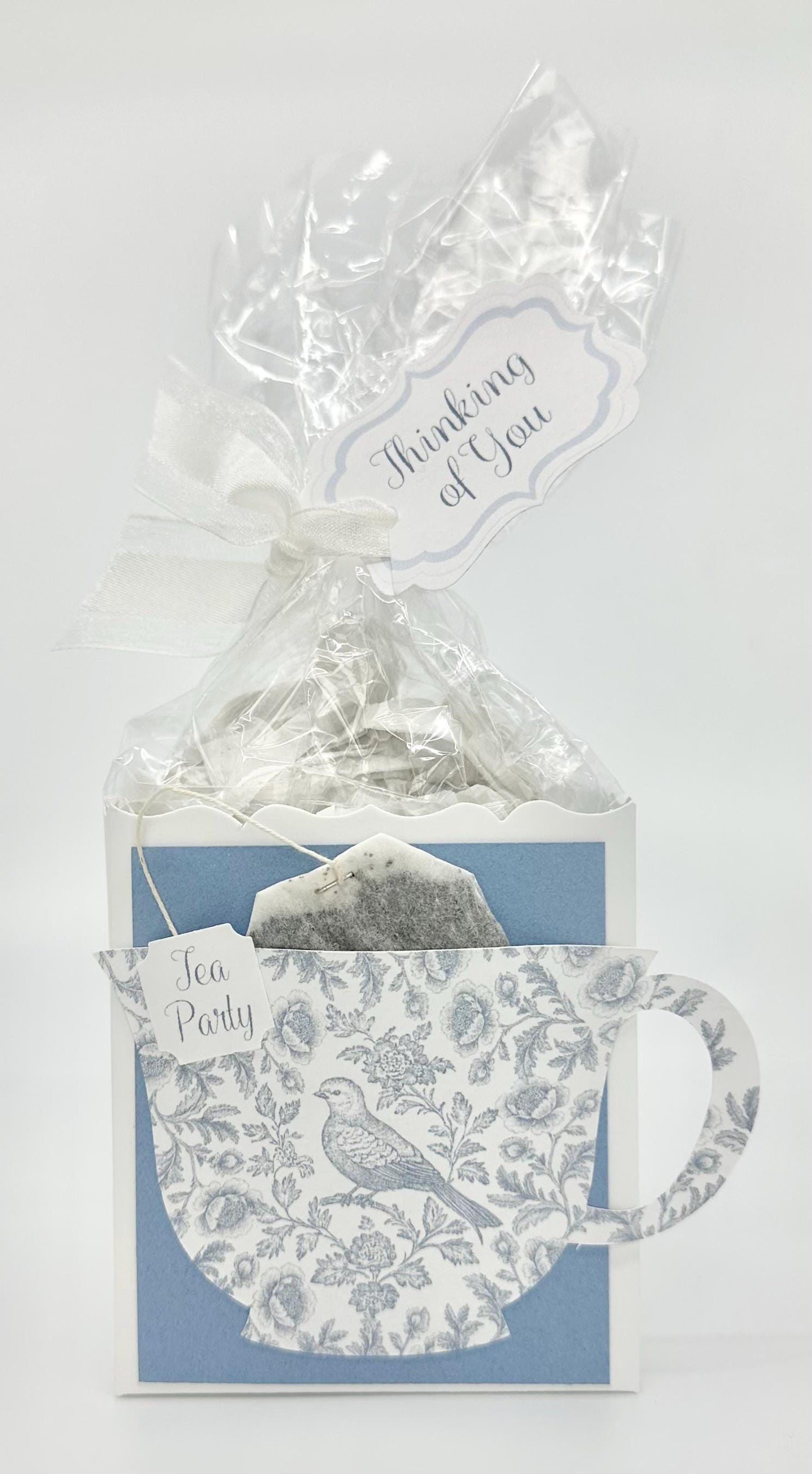 Four Birds in Blue Toile Tea Party Favors by The Paper Fascinator for Bridal Baby Showers Weddings Birthday Special Corporate Event Planning