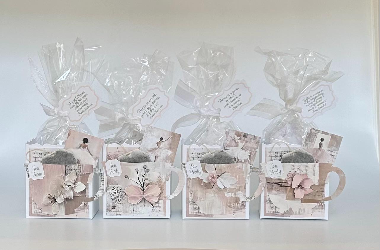 Ballerina Gift Box Bag Tea Party Favor Birthday Decoupage Brewing Table Decor