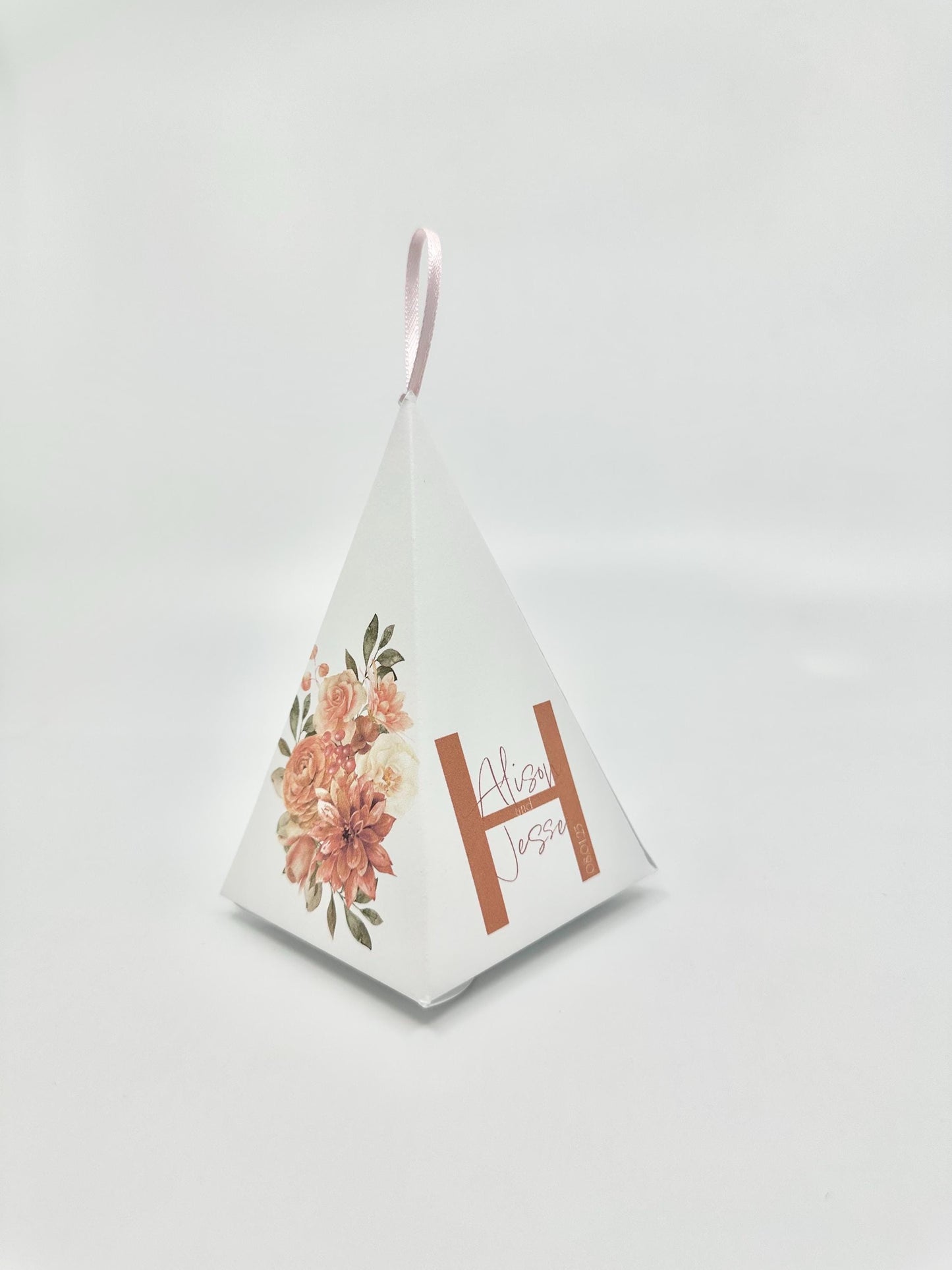 Fall Terracotta Triangle Petal Cone Tea Party Gift Favor by Paper Fascinator for Bridal Showers Weddings Birthdays Baby Special Events