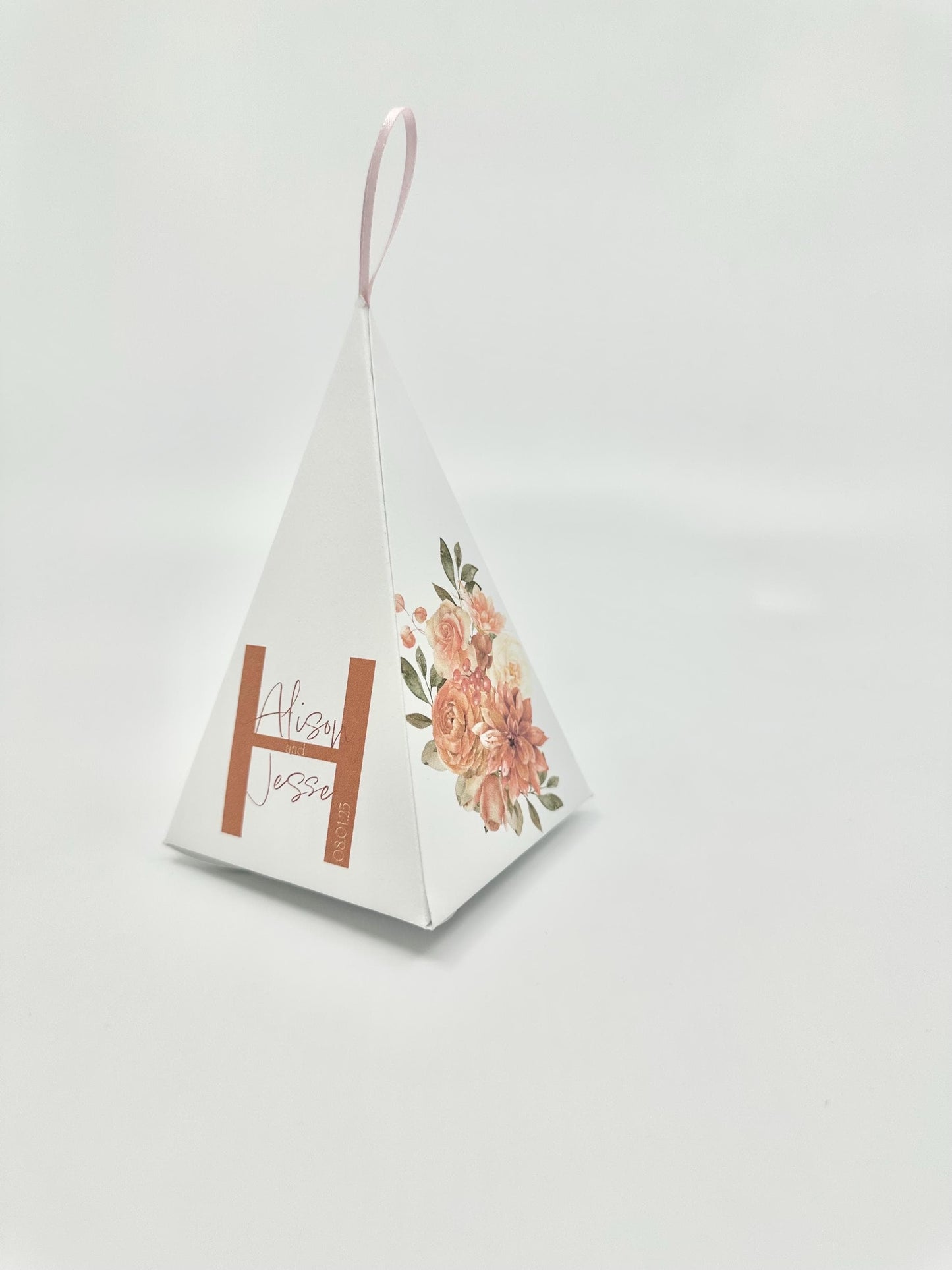 Fall Terracotta Triangle Petal Cone Tea Party Gift Favor by Paper Fascinator for Bridal Showers Weddings Birthdays Baby Special Events