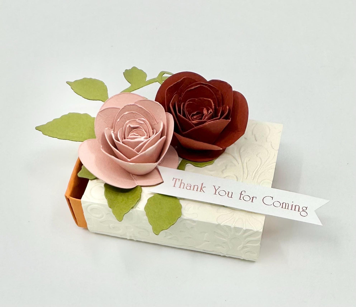 Fall Terracotta Matchbox Tea Party Favor by Paper Fascinator for Bridal Showers Wedding Baby Birthday and Special Events