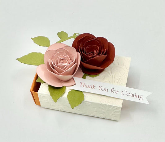 Fall Terracotta Matchbox Tea Party Favor by Paper Fascinator for Bridal Showers Wedding Baby Birthday and Special Events