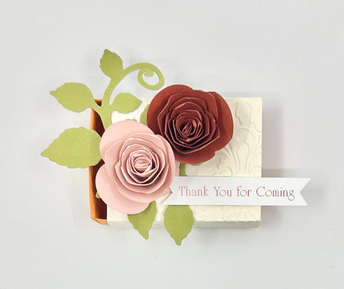 Fall Terracotta Matchbox Tea Party Favor by Paper Fascinator for Bridal Showers Wedding Baby Birthday and Special Events