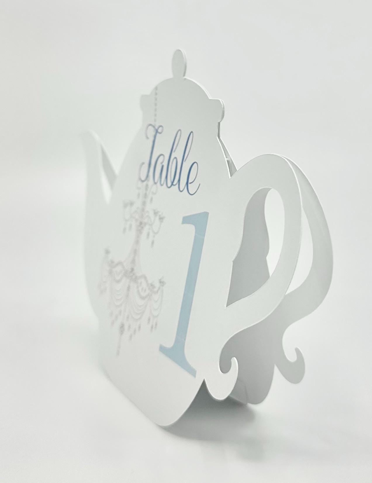 Chandelier Teapot Table Assignment Signs Castle Princess Bridal Baby Shower Birthday Events