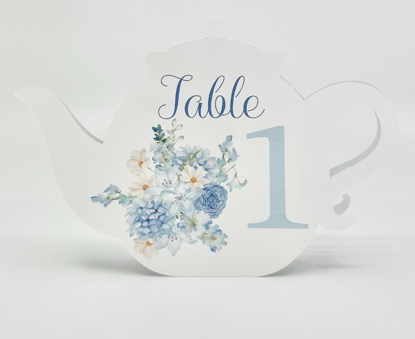 Beau-Tea-Ful Sky Blue 2 Teapot Table Assignment Signs by Paper Fascinator for Bridal Baby Shower Birthday Events