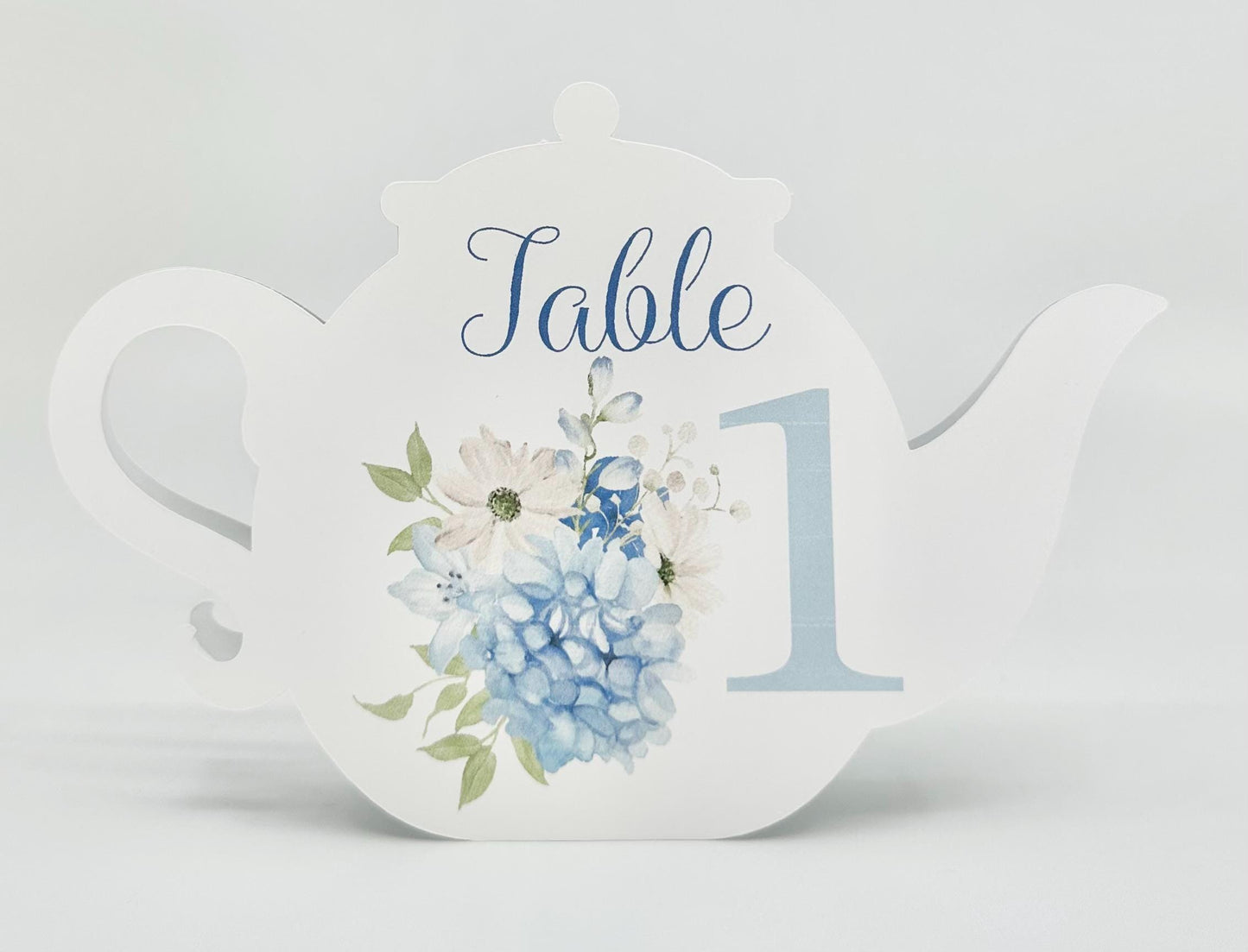 Beau-Tea-Ful Sky Blue 3 Teapot Table Assignment Signs by Paper Fascinator for Bridal Baby Shower Birthday Events
