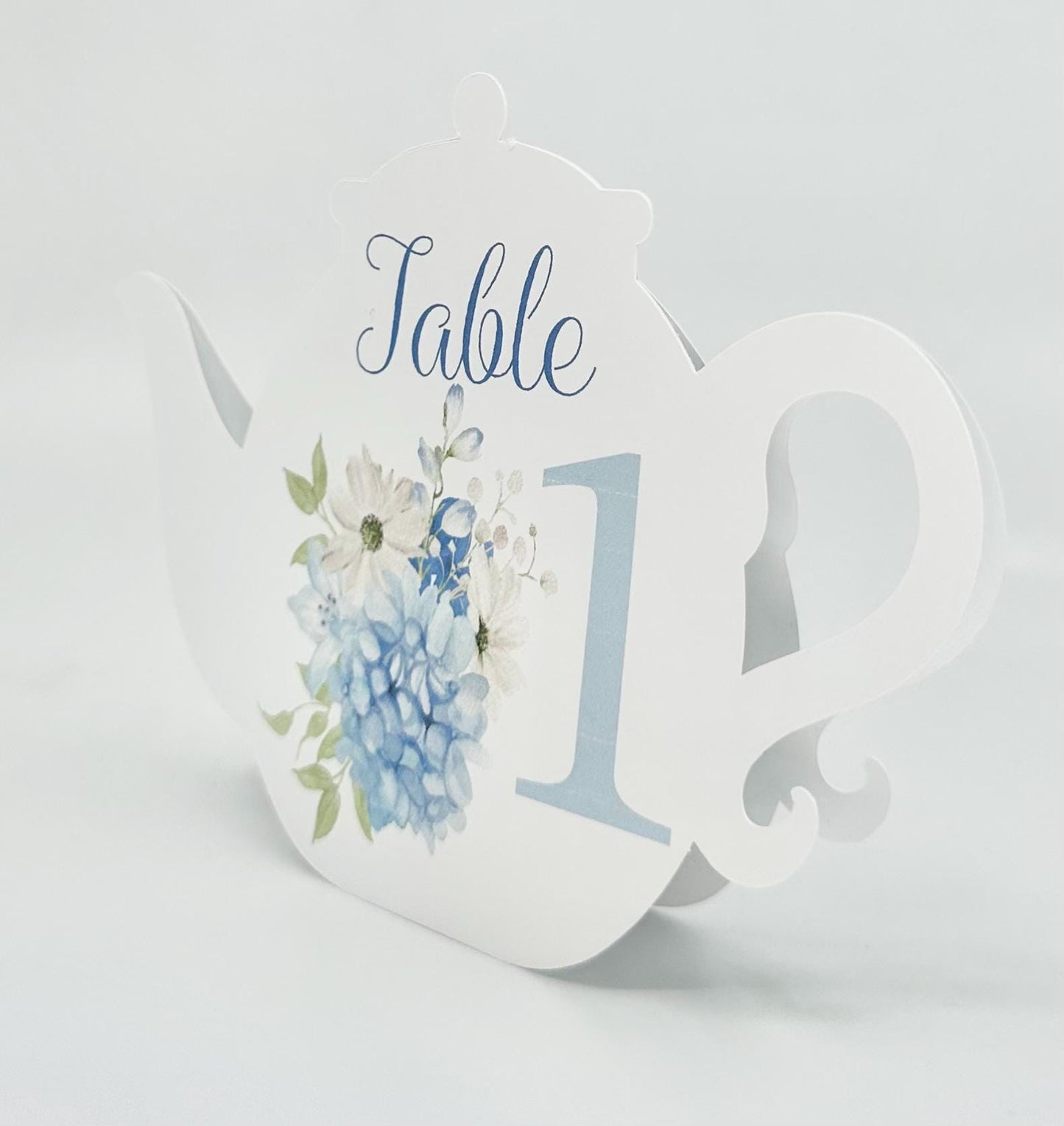Beau-Tea-Ful Sky Blue 3 Teapot Table Assignment Signs by Paper Fascinator for Bridal Baby Shower Birthday Events