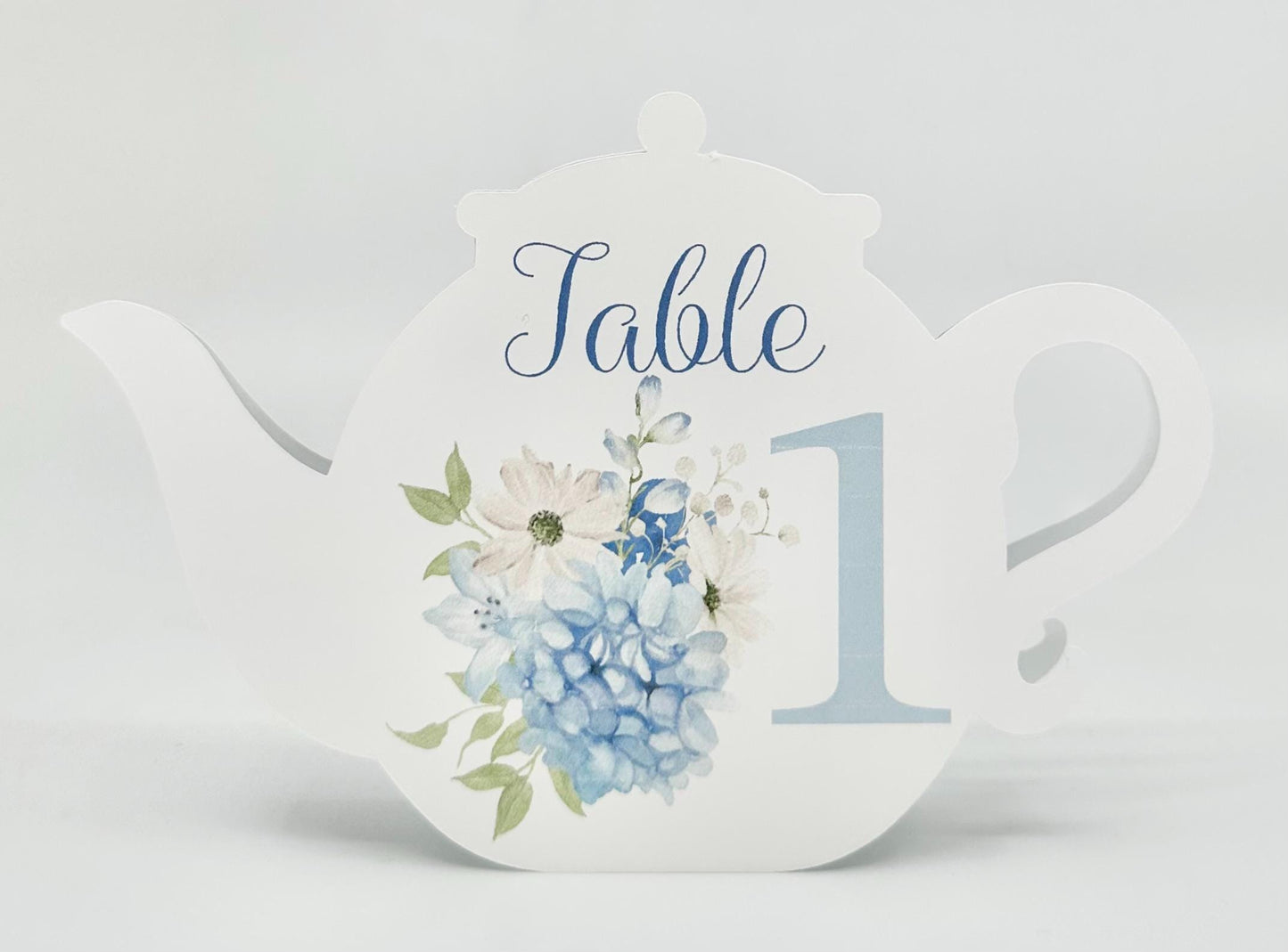 Beau-Tea-Ful Sky Blue 3 Teapot Table Assignment Signs by Paper Fascinator for Bridal Baby Shower Birthday Events
