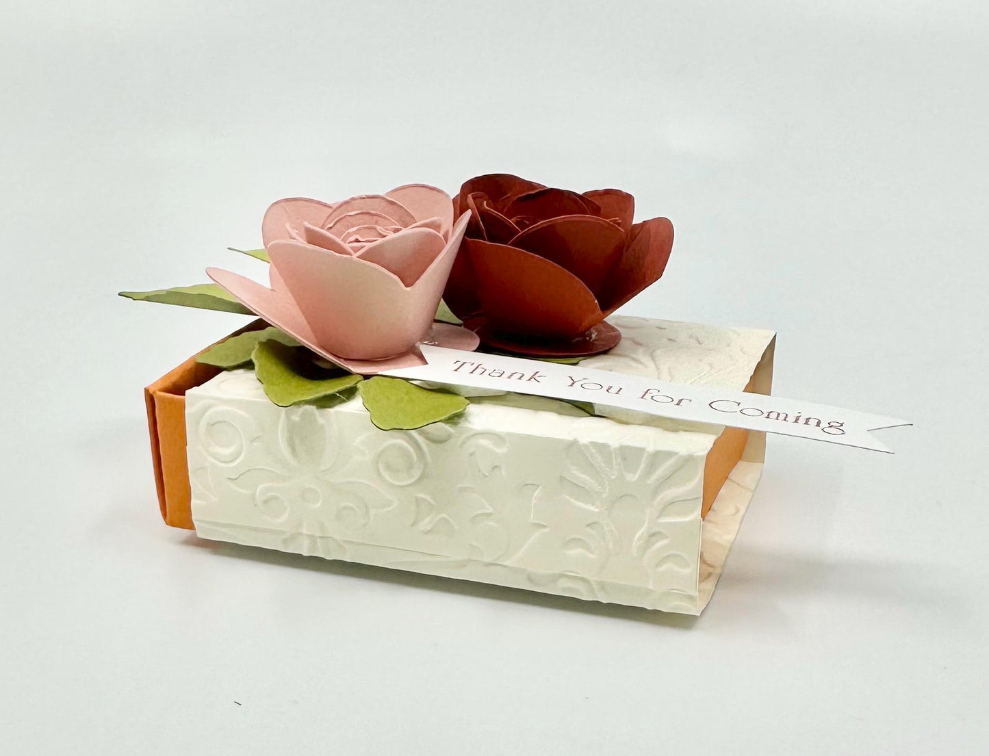 Fall Terracotta Matchbox Tea Party Favor by Paper Fascinator for Bridal Showers Wedding Baby Birthday and Special Events