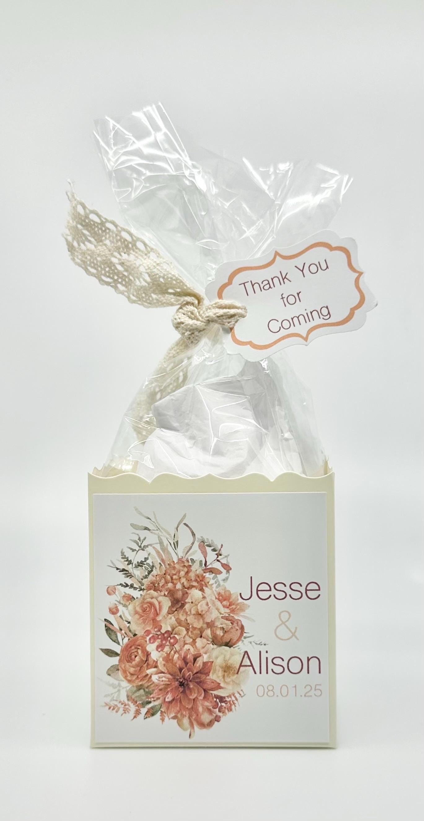 Fall Terracotta Bouquet on Cream Box Tea Party Favor Gift & Bag Wedding Bridal Baby Shower Birthday Special Corporate Event Planning