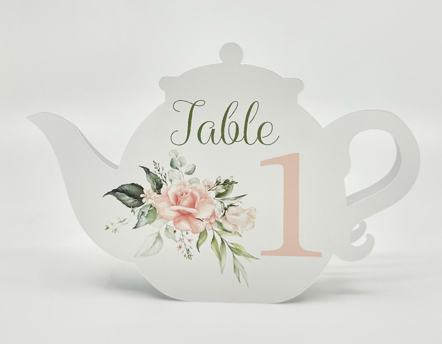 Beau-Tea-Ful Pink Rose Flower Bouquet Teapot Table Assignment Signs by Paper Fascinator for Bridal Baby Shower Birthday Events