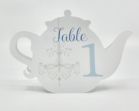 Chandelier Teapot Table Assignment Signs Castle Princess Bridal Baby Shower Birthday Events