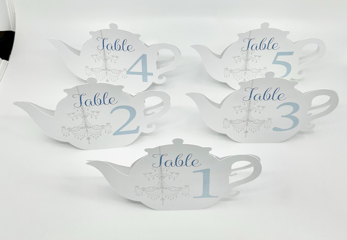 Chandelier Teapot Table Assignment Signs Castle Princess Bridal Baby Shower Birthday Events