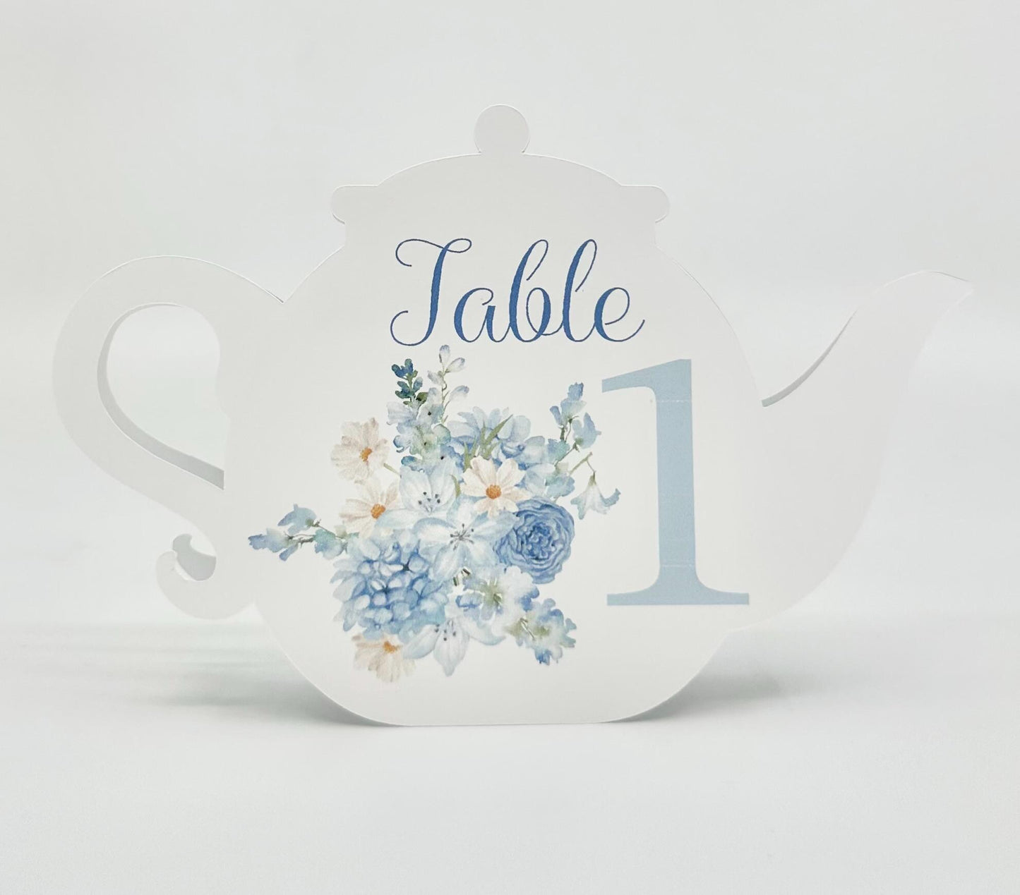 Beau-Tea-Ful Sky Blue 2 Teapot Table Assignment Signs by Paper Fascinator for Bridal Baby Shower Birthday Events