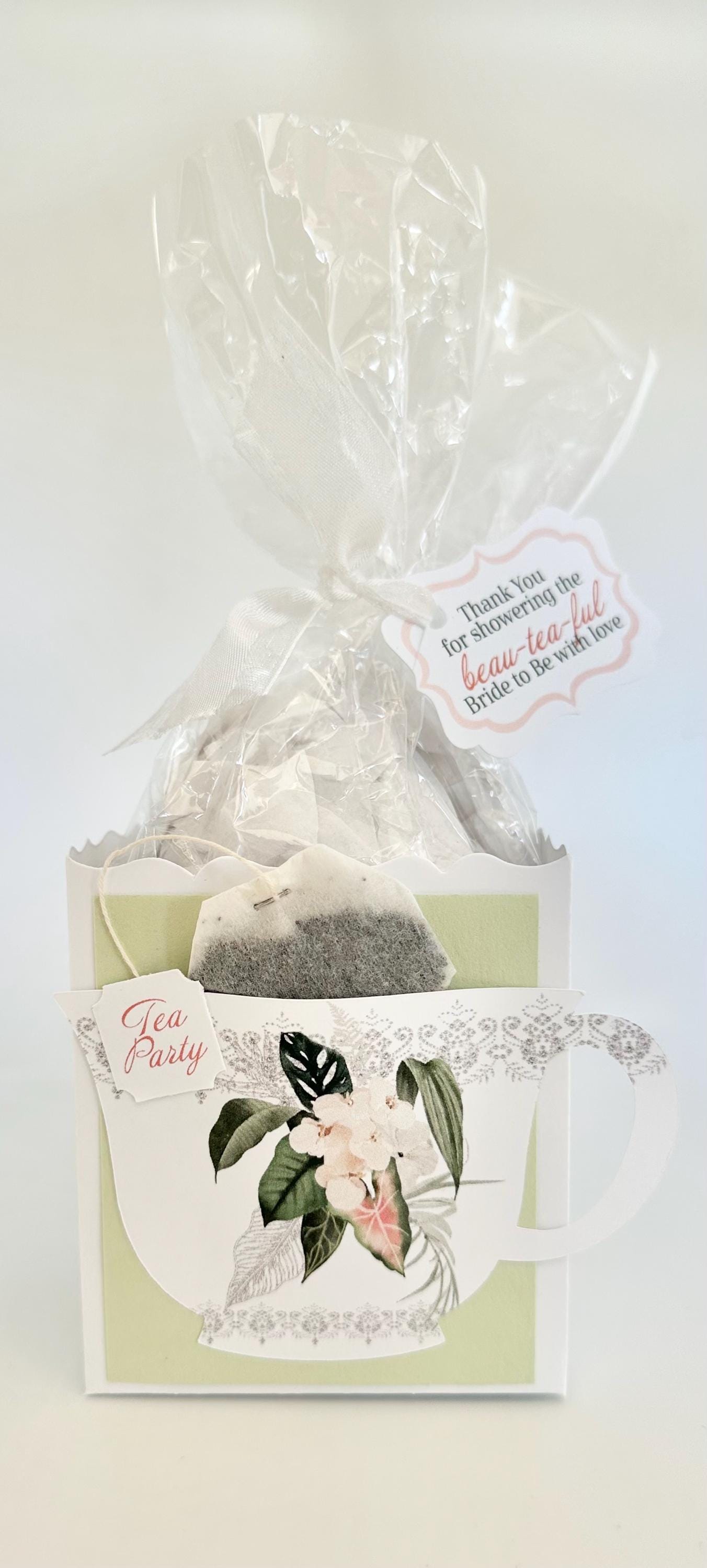 Balmy Tropics Tea Party Kit Ensemble Invitation Menu Favor Box & Bag Place Cards Table Sign for Wedding Bridal Baby Shower