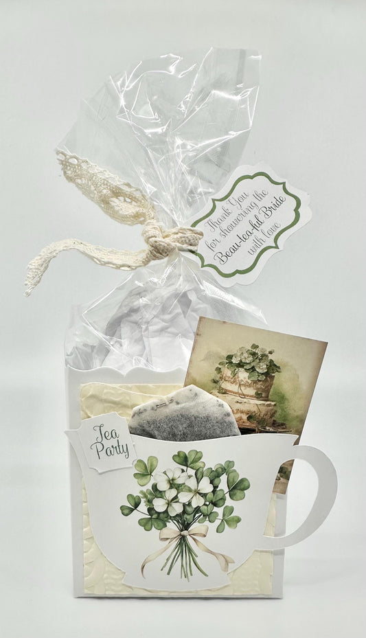 Beau-tea-ful Irish Clover Tea Party Favor for bridal shower wedding birthday milestone St Patrick’s Day by the Paper Fascinator