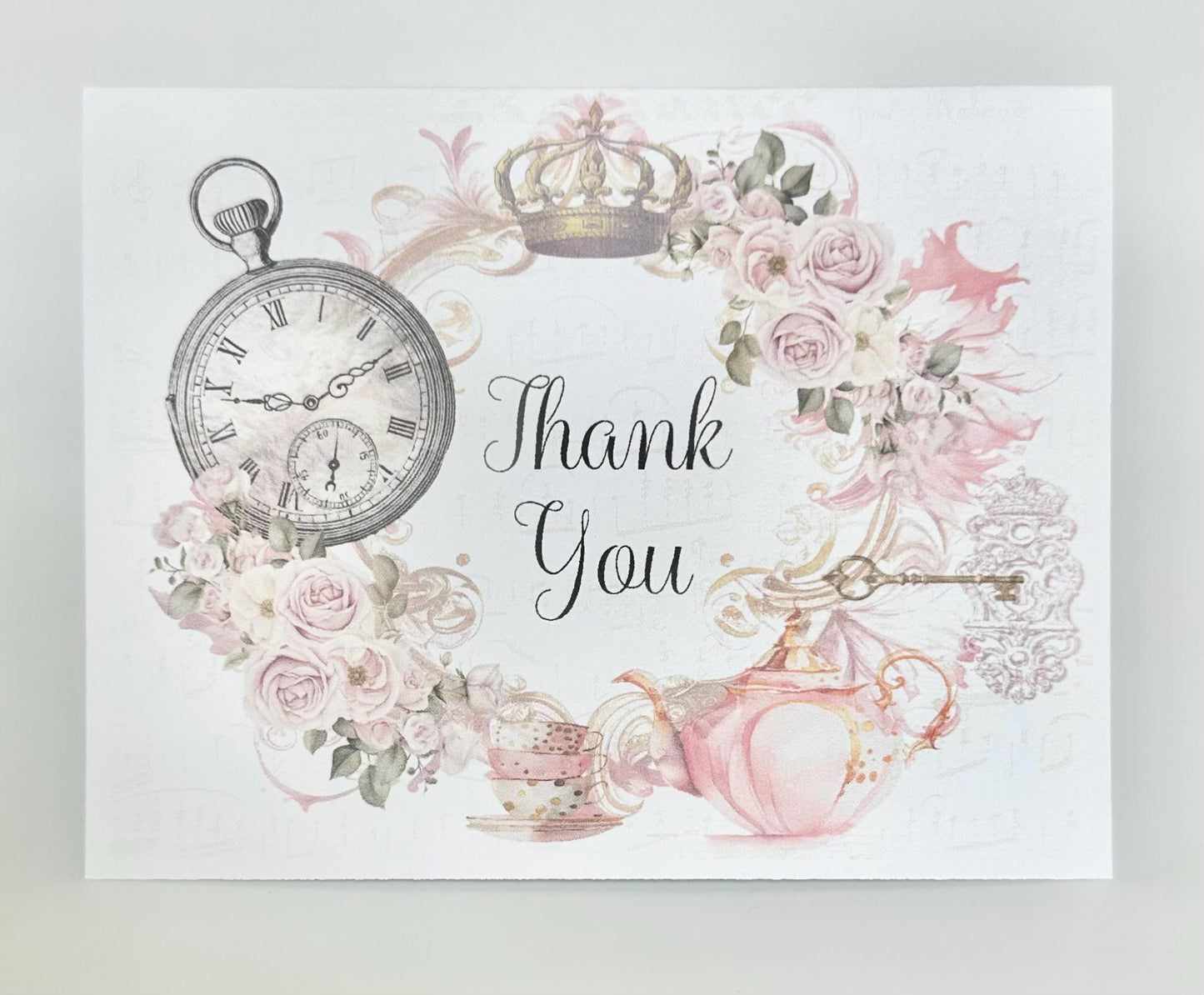 Princess Diamond Glass Slipper Shoe with Blue Bow Castle Thank You Card by The Paper Fascinator