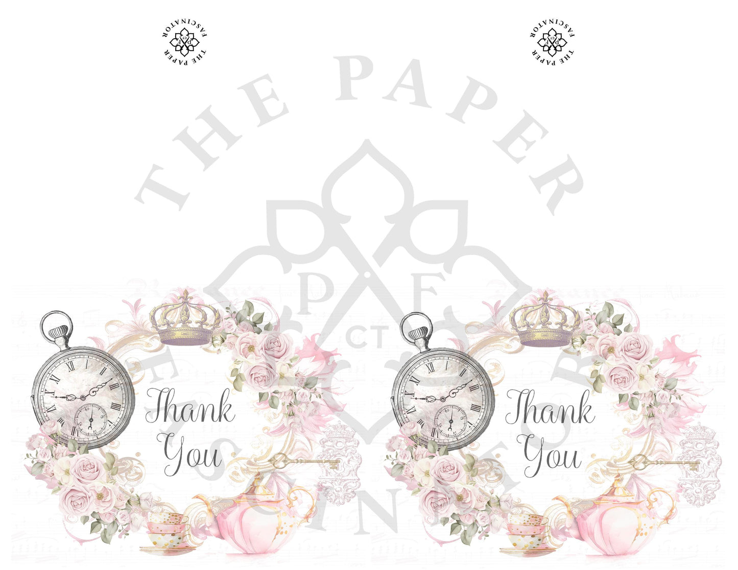 Princess Diamond Glass Slipper Shoe with Blue Bow Castle Thank You Card by The Paper Fascinator