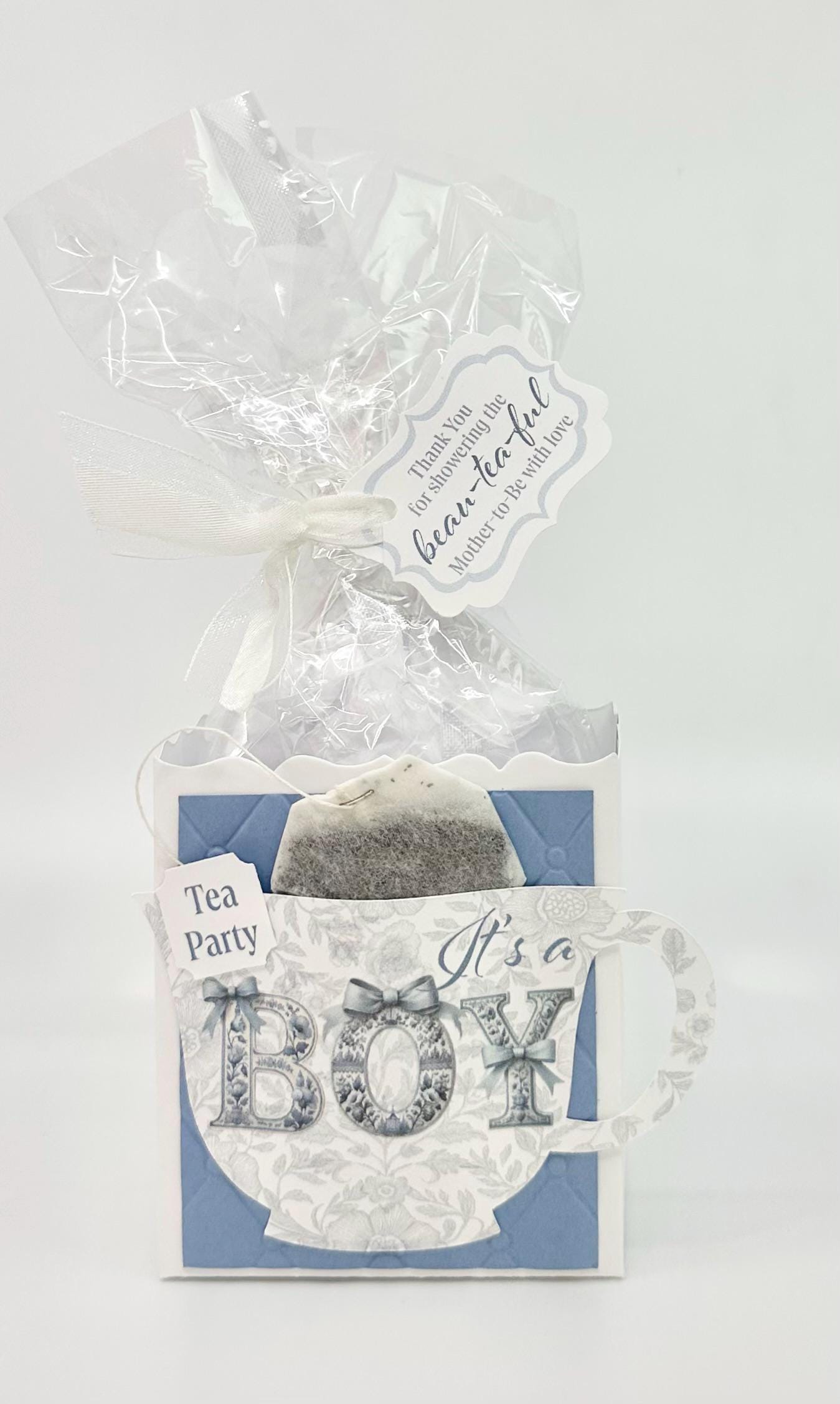 Chinoiserie Baby Boy Shower Favor Box: Tea Party Gift