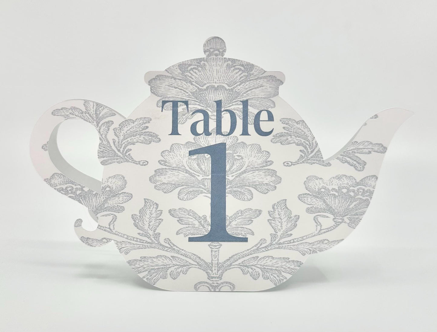 Teapot Table Signs Chinoiserie Letters Blue Bow for Baby Shower Birthday Special Events