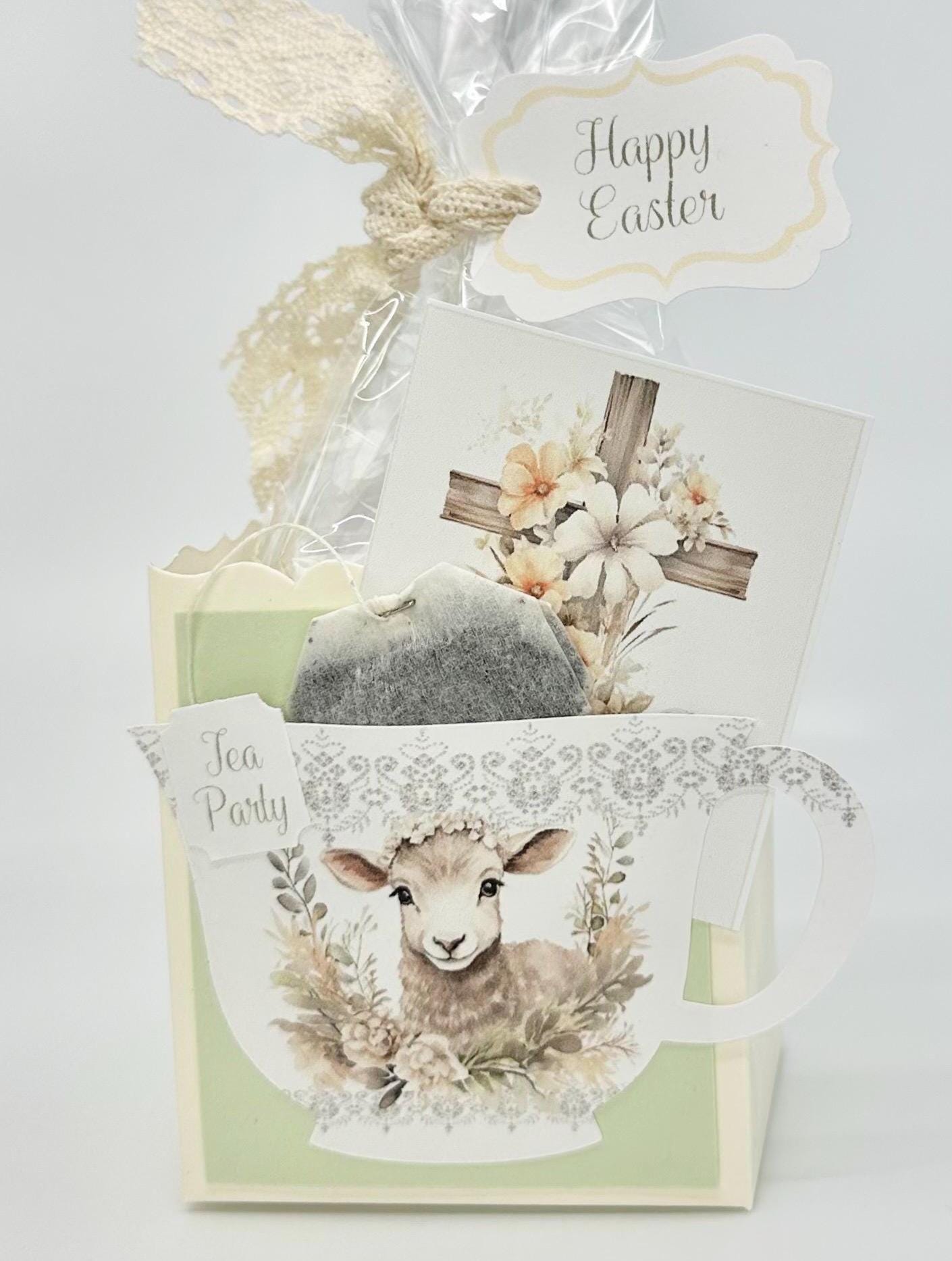 Easter Lamb Tea Party Favor Gift Box & Bag for Basket