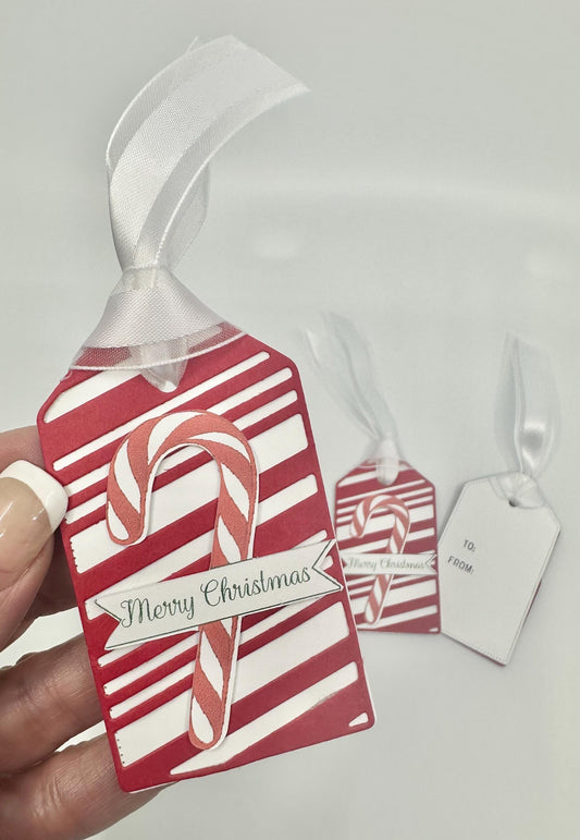Candy Cane Gift Tags Christmas Holiday - pack of 3