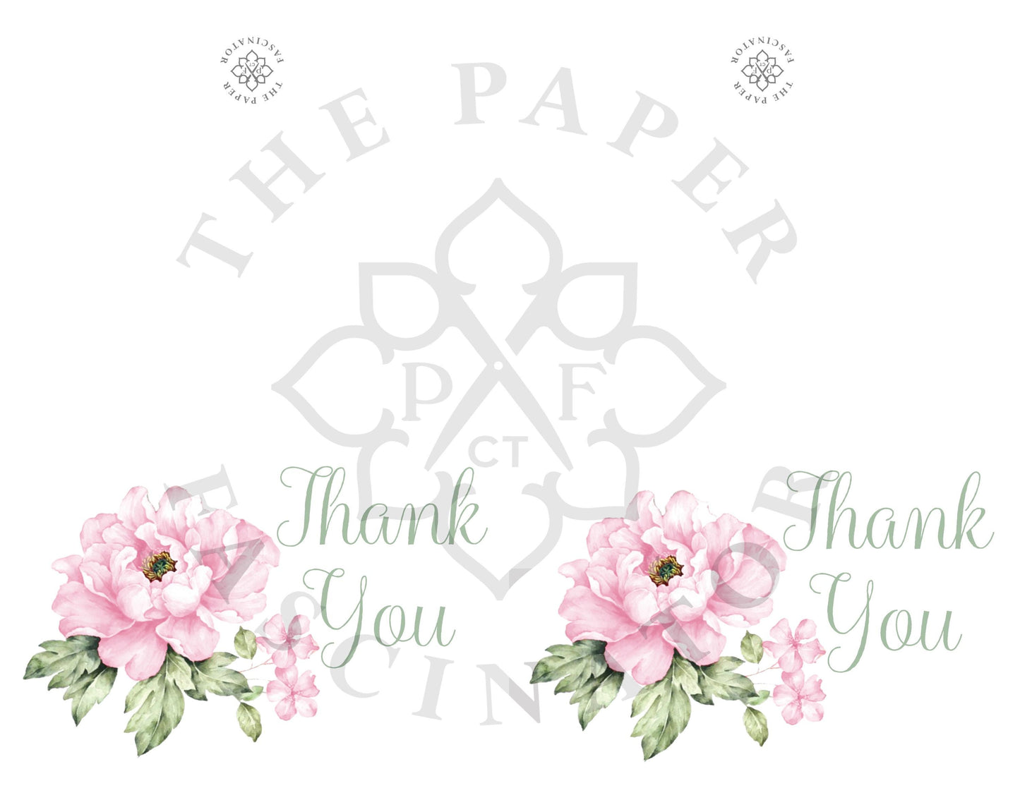 Digital Thank You Card Pink Peony Instant Download