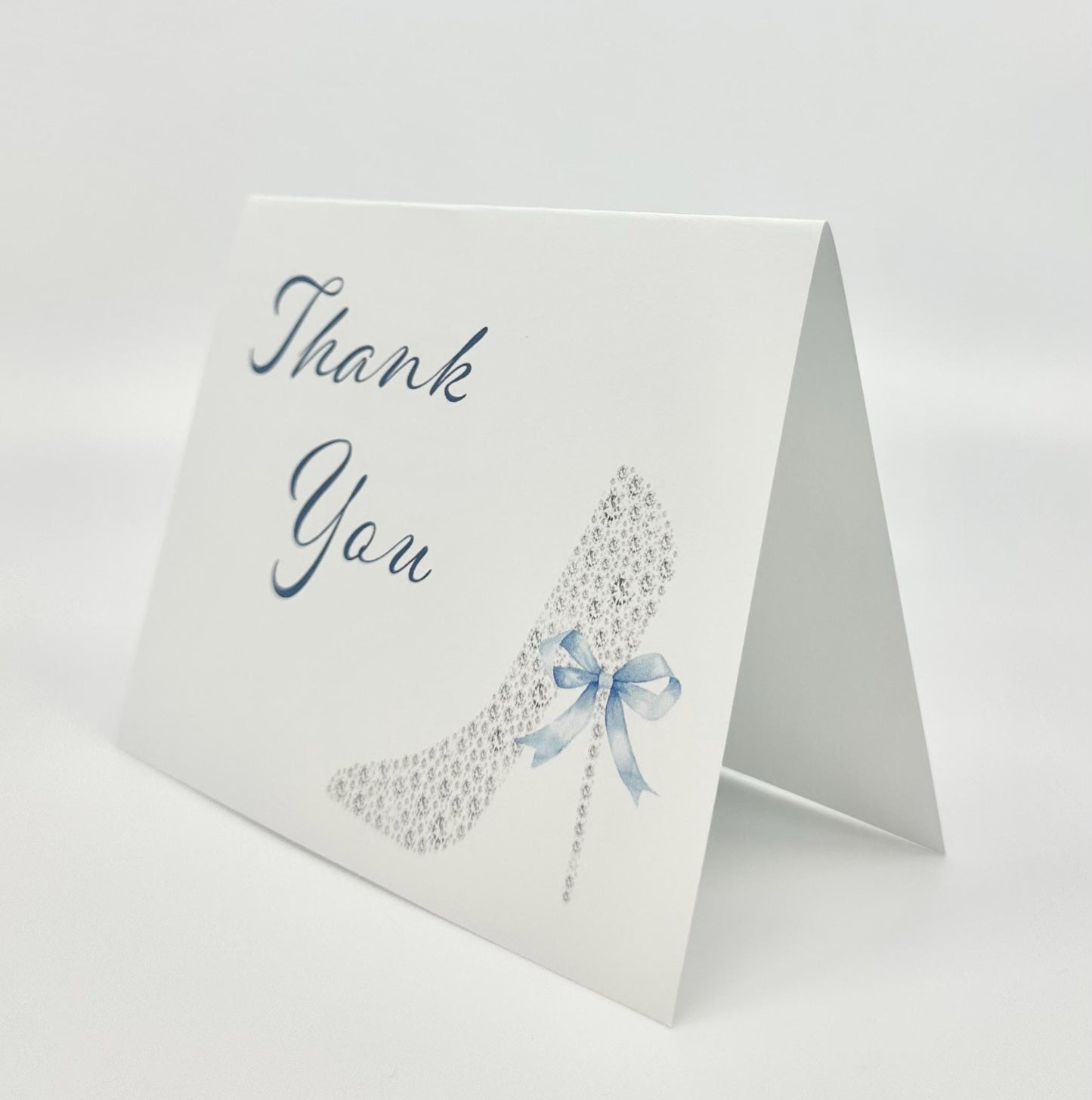 Princess Castle Thank You Card with Diamond Slipper Digital Instant Download