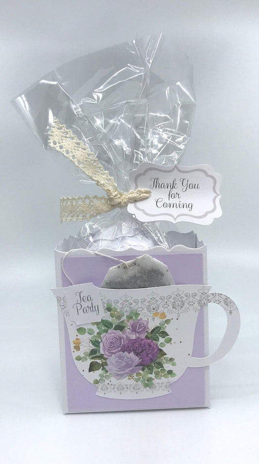 Purple Rose Sage and Eucalyptus Bouquet Bridal Shower Tea Party Favor