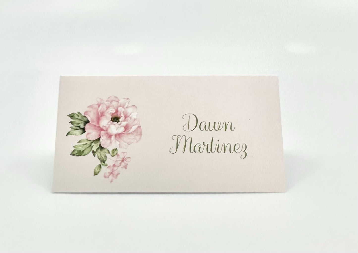 Digital Place Cards Editable Pink Peony in Pink Instant Download